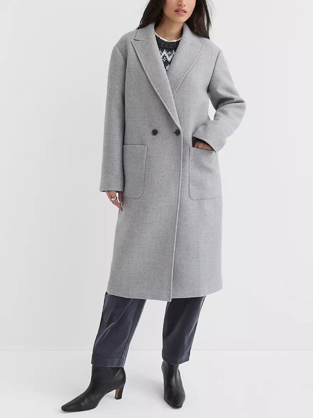 NEW Loft Heathered Patch Pocket Coat Size L